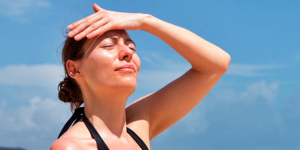 mujer expuesta al sol